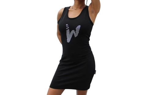 Black Winners Rhinestone Dress