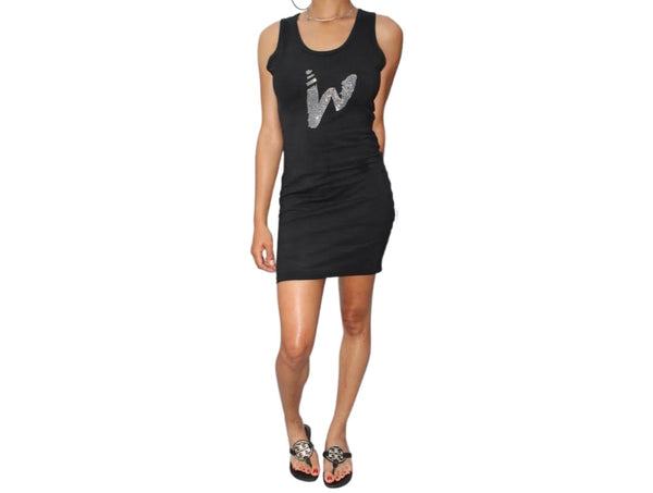 Black Winners Rhinestone Dress